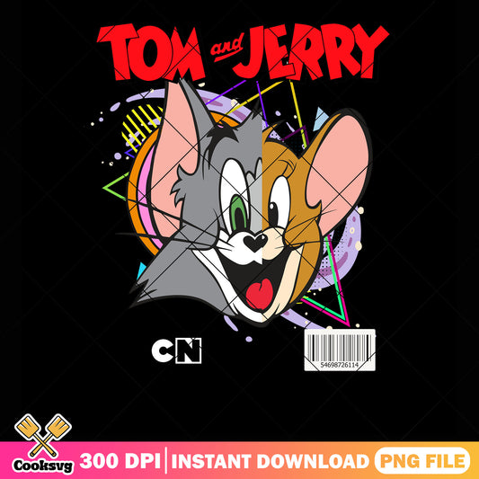 Classic retro cartoon png,  vintage aesthetic png, tom and jerry png