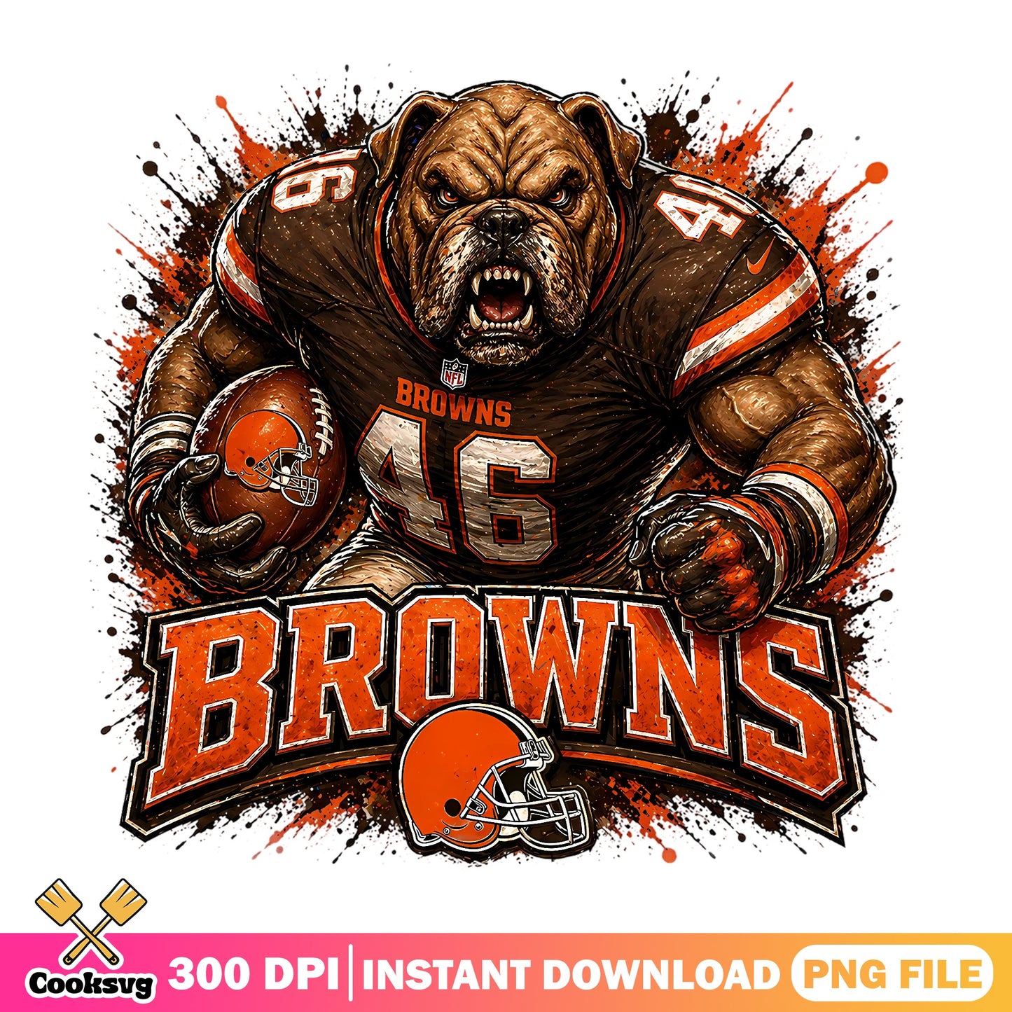 Cleveland Browns Mascot Football PNG, NFL Browns PNG, Football PNG