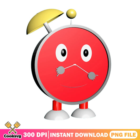 Clock Man PNG, Cute Robot Clock Character PNG, Funny Clock PNG