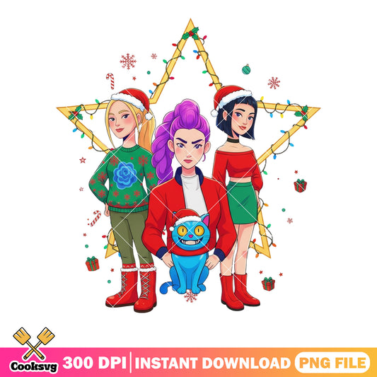 Clothes christmas costume png, kpop demon hunters png, christmas png