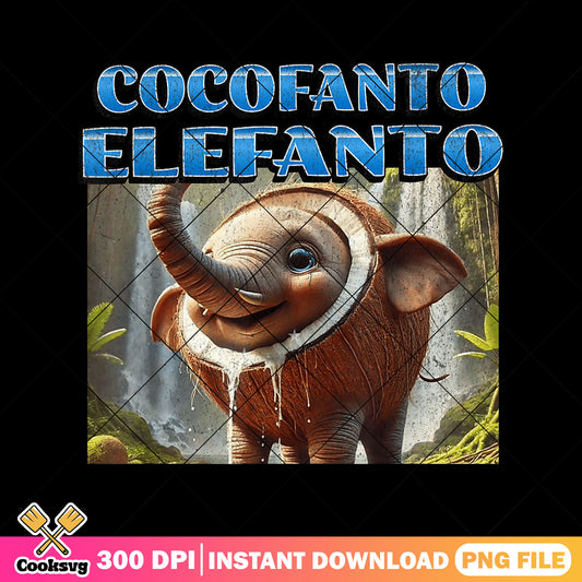 Cocofanto Elefanto Funny Italian png, italian brainrot png, funny meme png