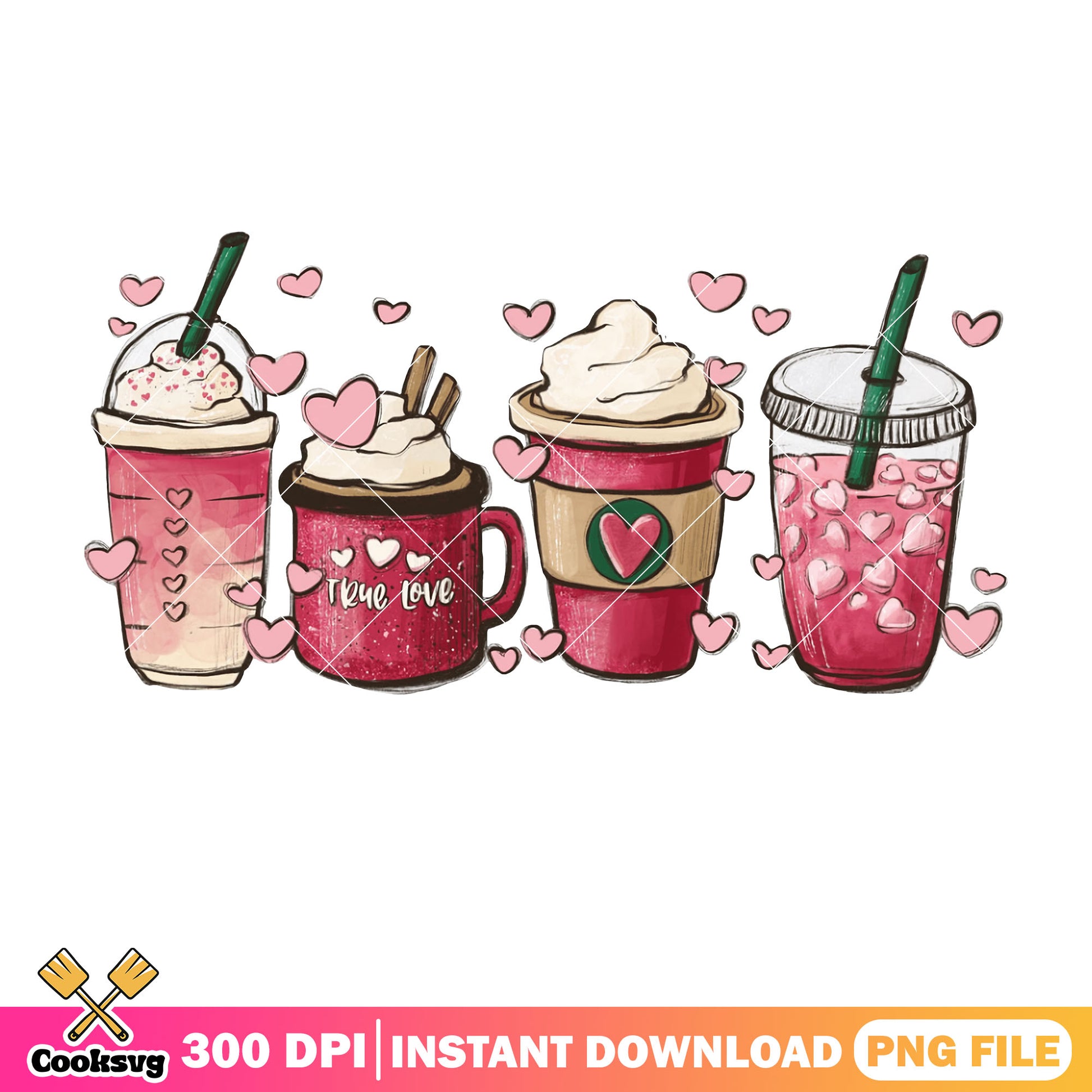 Coffee mug love valentine png file, coffee valentine png