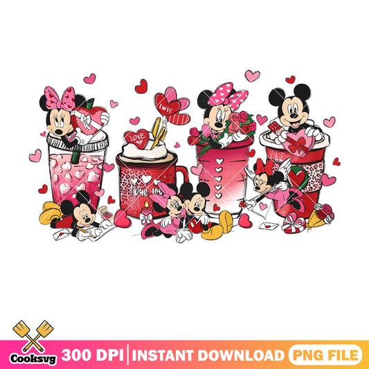 Coffee mug valentine minnie png, minnie valentine png, coffee valentine png