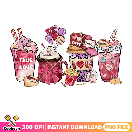 Coffee true love valentine png, coffee valentine png, love valentine png