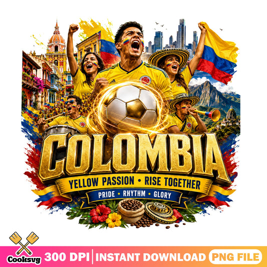 Colombia Soccer PNG, Colombia Football Fan Shirt, Soccer PNG