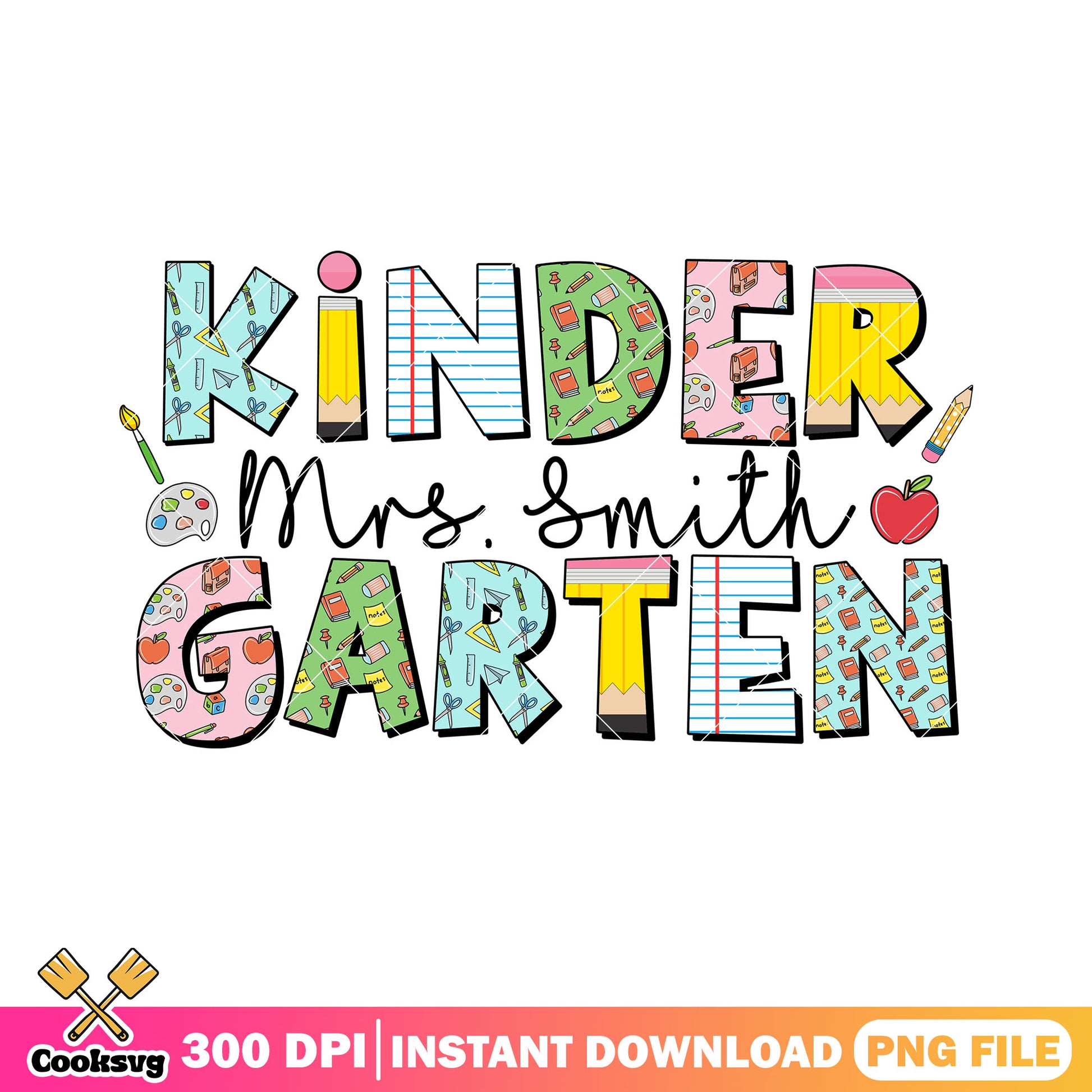 Colorful kinder garten png, cute alphabet png, back to school art png