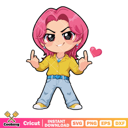 Come to me romance chibi svg, romance saja svg, kpop saja svg