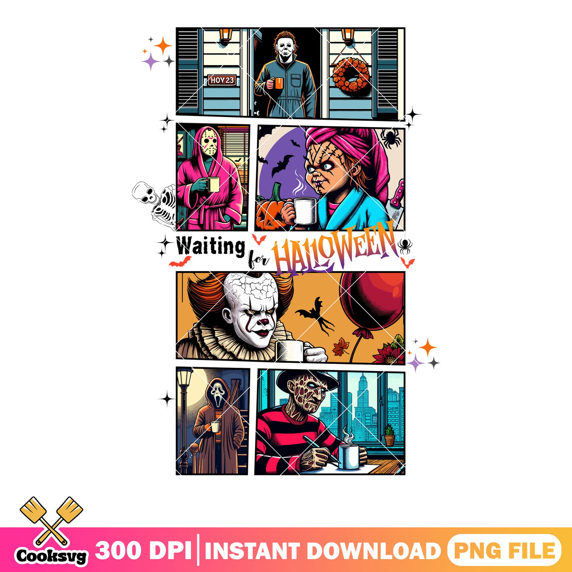 Comics scary killer png, penny wise png, freddy krueger png