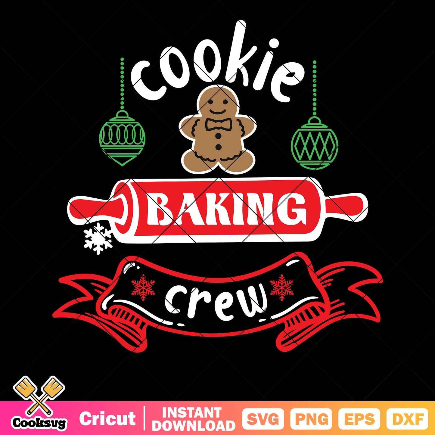 Cooking banking crew svg, gingerbread man svg, snow flake svg