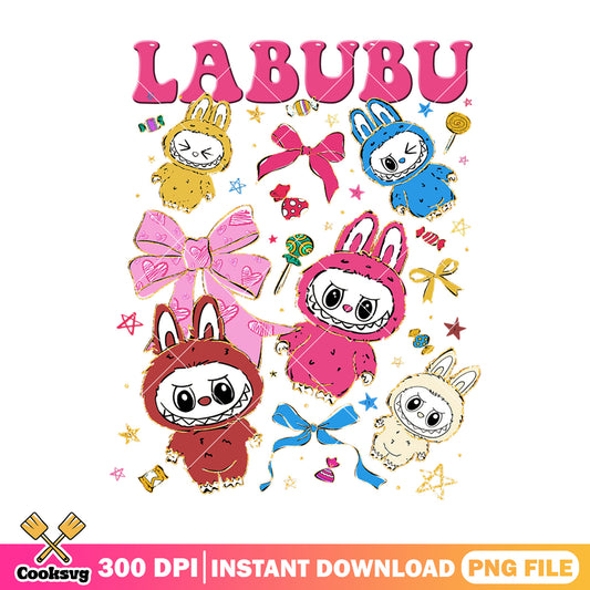 Coquette Bow Labubu png, labubu dolls png, the monster labubu​ png