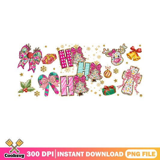 Coquette pink christmas png, preppy floral png, girly pink png