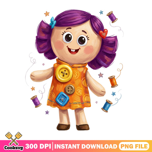 Coraline Doll PNG, Button Doll Clipart PNG, Coraline PNG