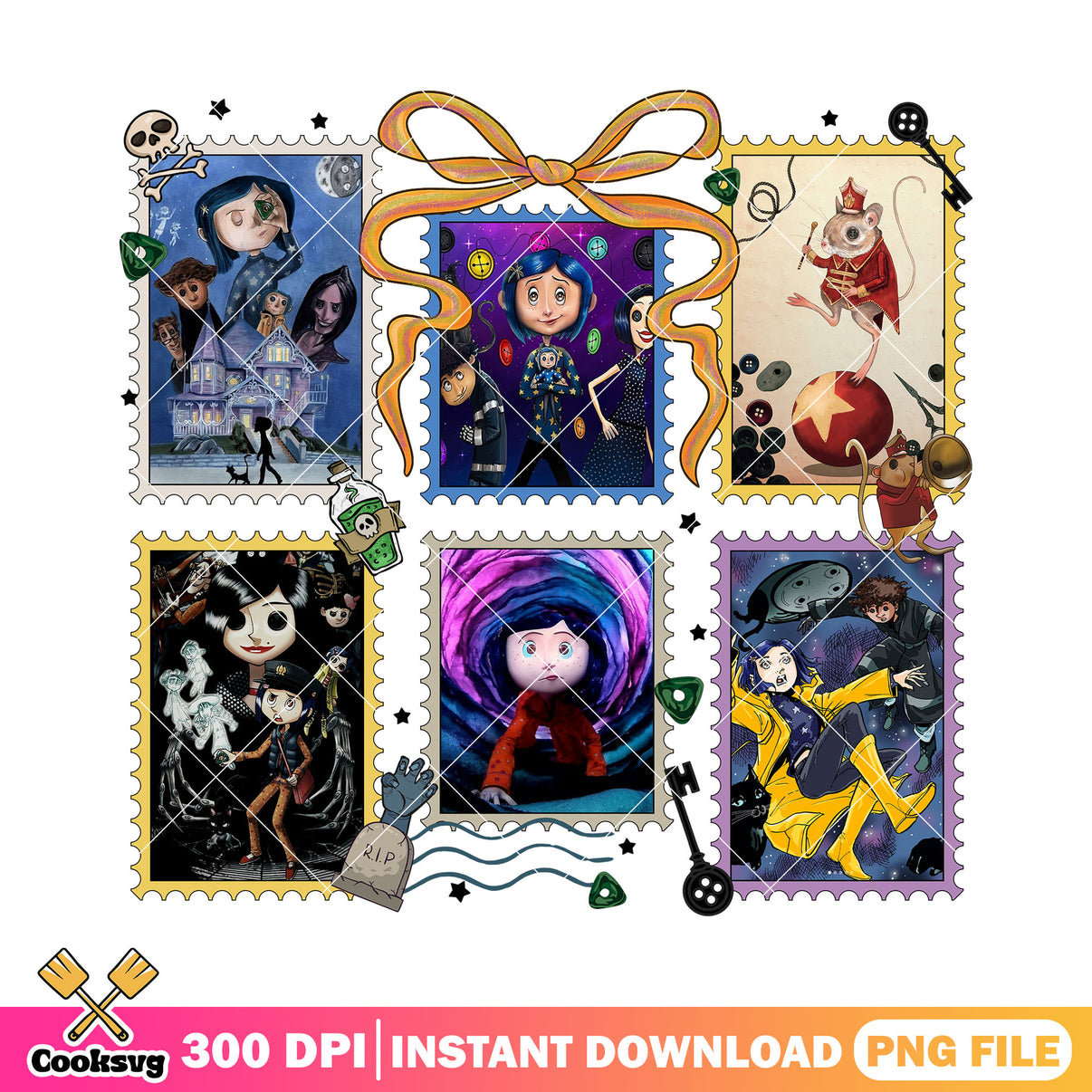 Coraline cards png, coraline doll png, halloween movies png Cooksvg