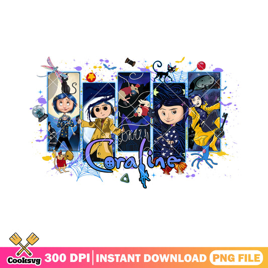 Coraline halloween films png, coraline movie​ png, halloween spirit png
