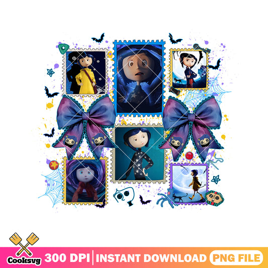 Coraline picture art png, coraline characters​ png, halloween movie​ png