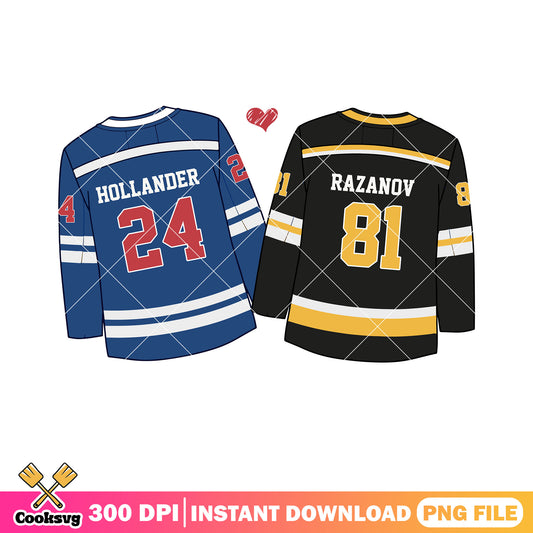 Couple jersey hockey heated png, heated fans merch png, gay movie png
