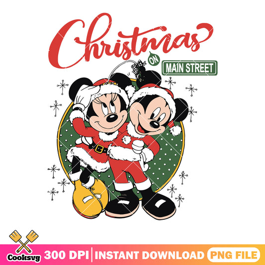 Couple santa costumes png, christmas on main street​ png