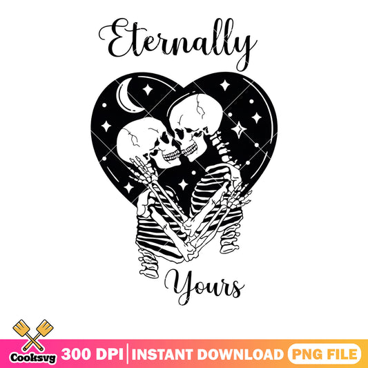 Couple skeleton heart love valentines png, valentine heart png