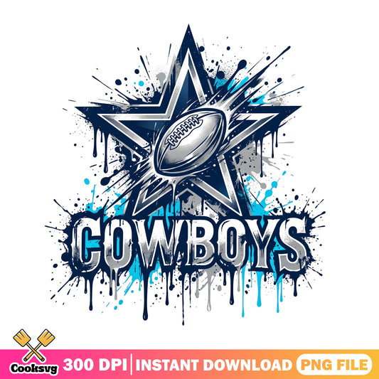 Cowboys Football Drip Grunge PNG, Dallas Cowboys PNG, NFL PNG
