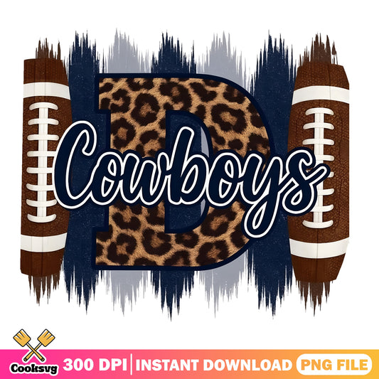Cowboys Football Leopard PNG, Dallas Cowboys PNG, Football PNG