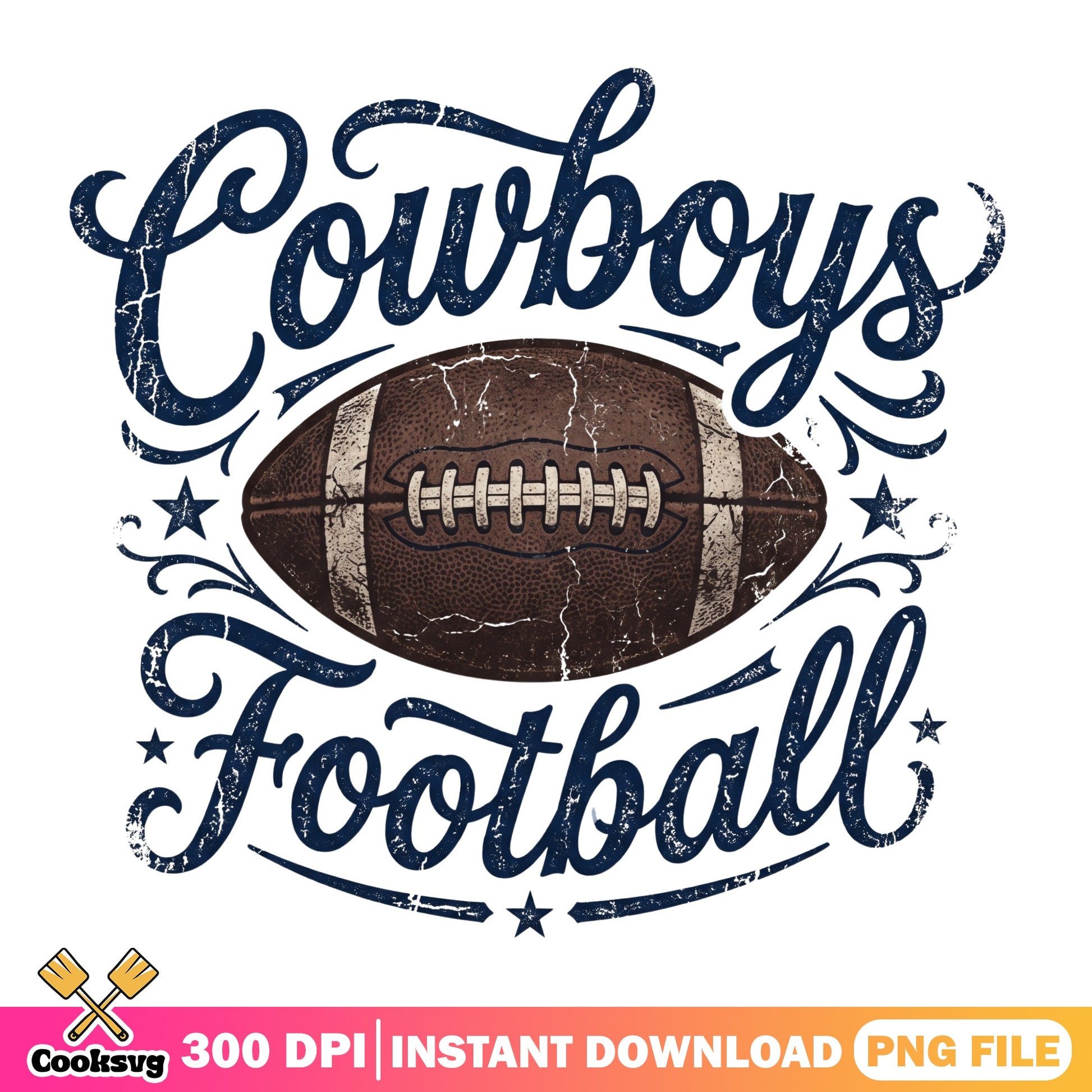 Cowboys Football PNG, Retro Football Shirt Design, NFL PNG