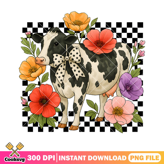 Cow flower and bow tie png, bow tie flower​ png, cow bow tie​ png