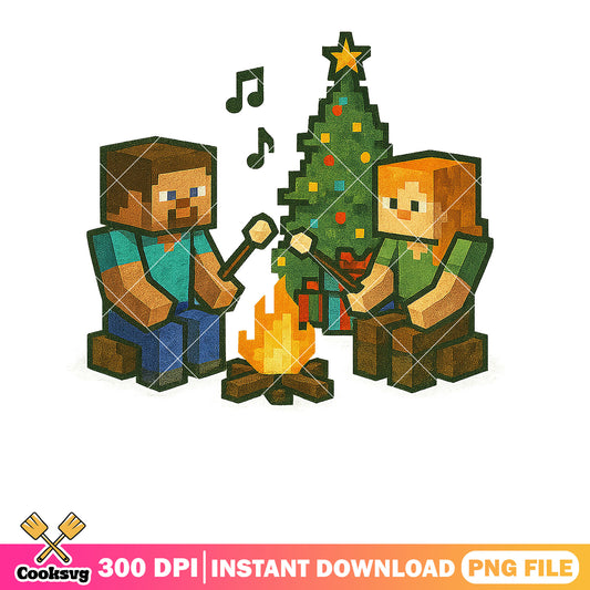 Cozy christmas christmas png, christmas tree png, mojang studio png