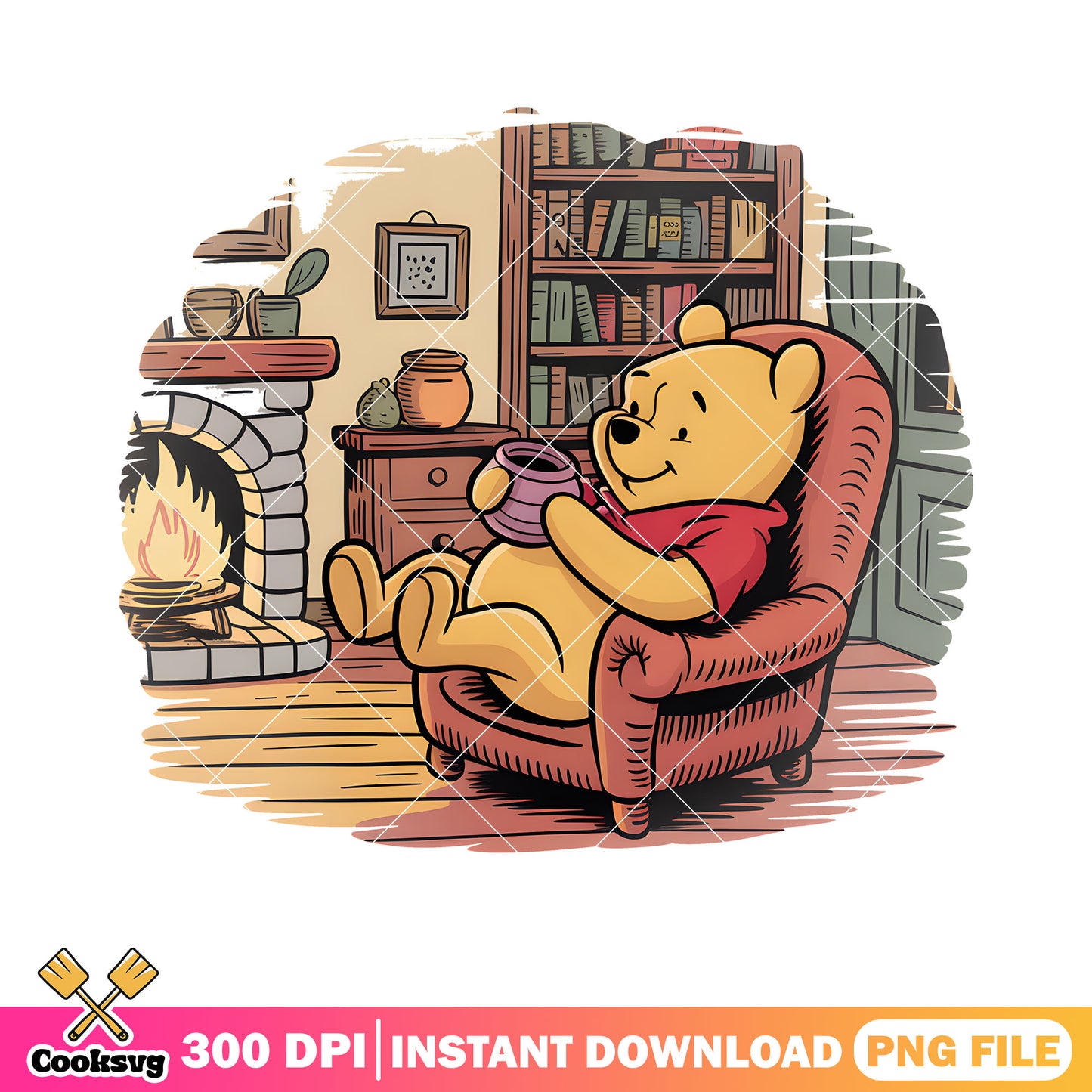 Cozy pooh atmosphere png, winnie the pooh home​ png, pooh movies png