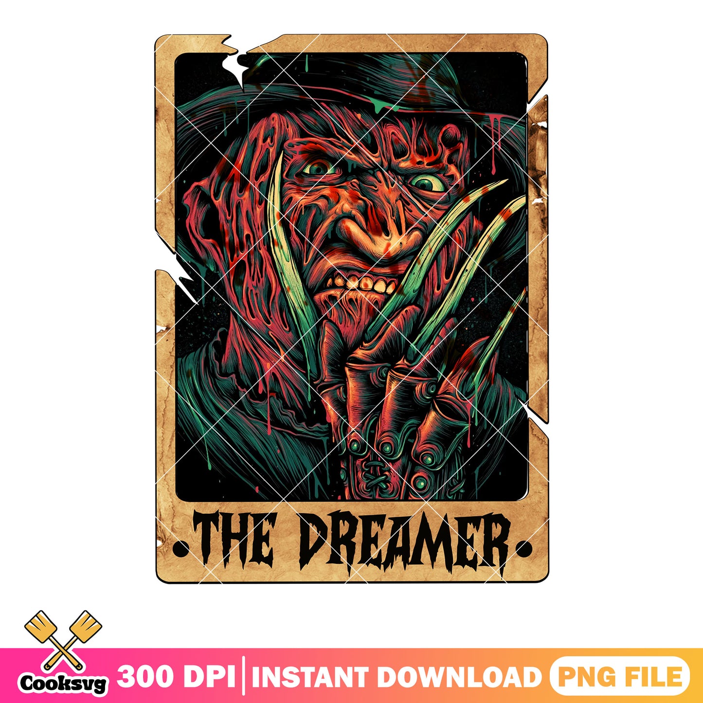 Crazy monster krueger png, sharp claws png, scary halloween png