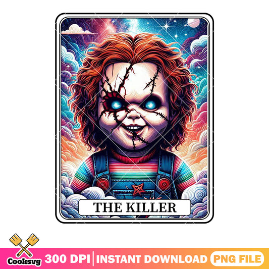Crazy smile baby doll png, stary night png, scary halloween png