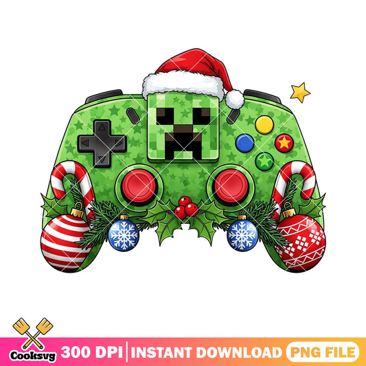 Creeper xbox controller png, minecraft​ png, santa hat png