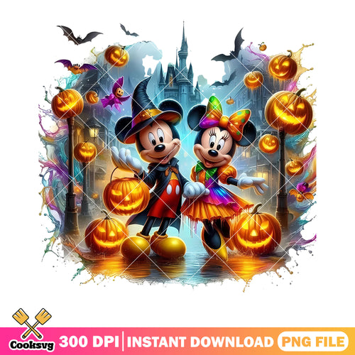 Creepy castle mickey png, jack o lantern png, halloween scary png