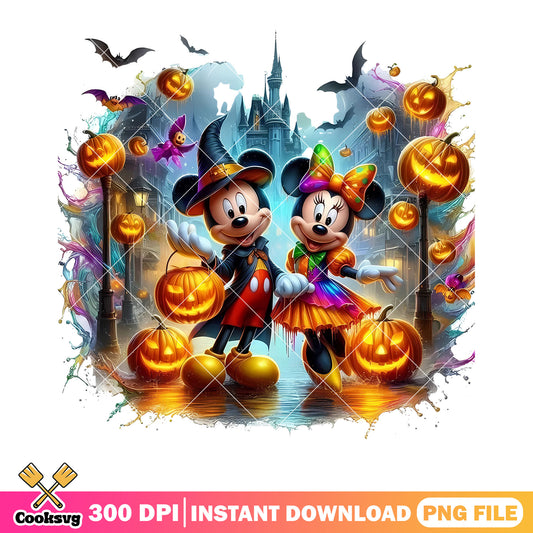 Creepy castle mickey png, jack o lantern png, halloween scary png