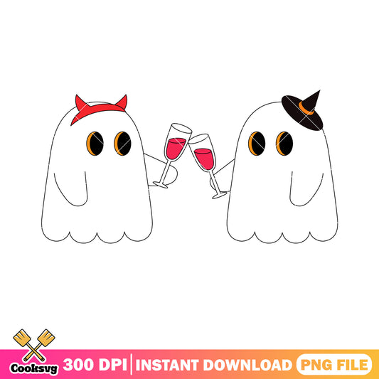 Creepy couple ghost png, Witches hat png, halloween scary png