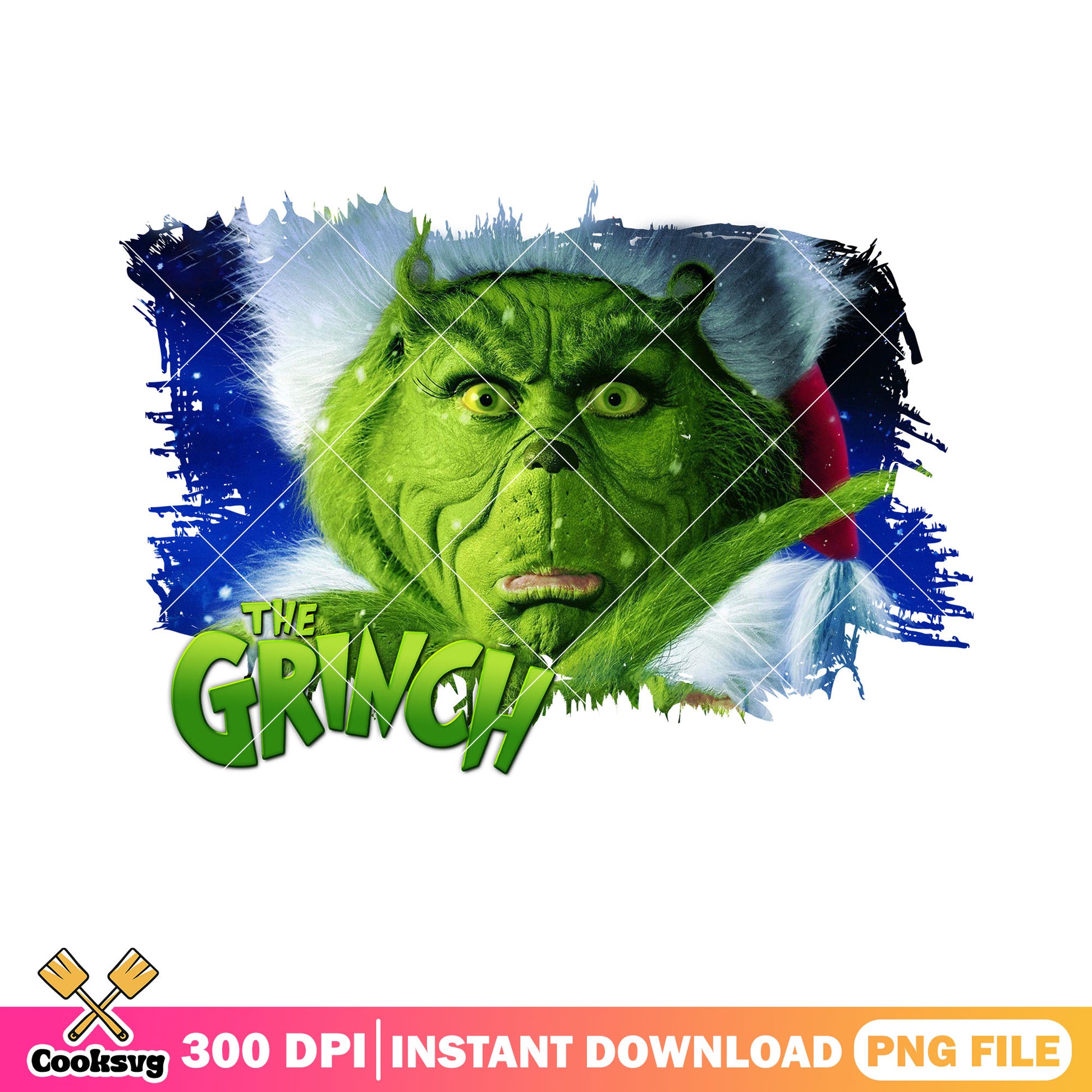 Creepy green monster xmas png, grinch png, christmas snow globe​ png
