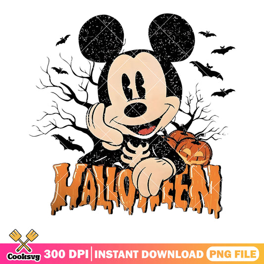 Creepy mickey mouse halloween png, scary bats png, halloween disney png