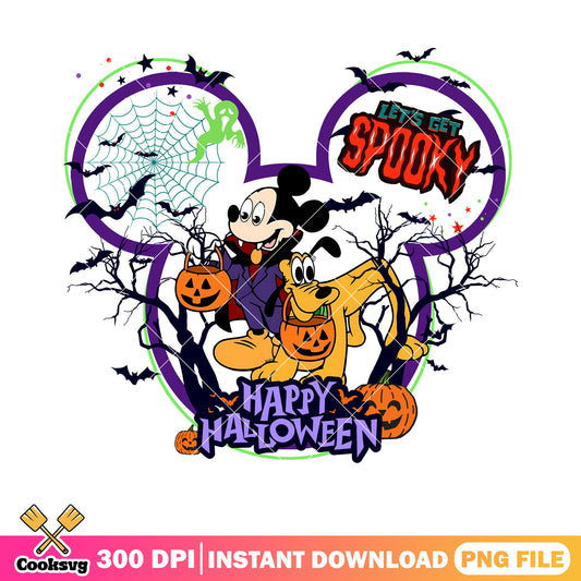 Creepy mickey png, pumpkin basket png, halloween costume png