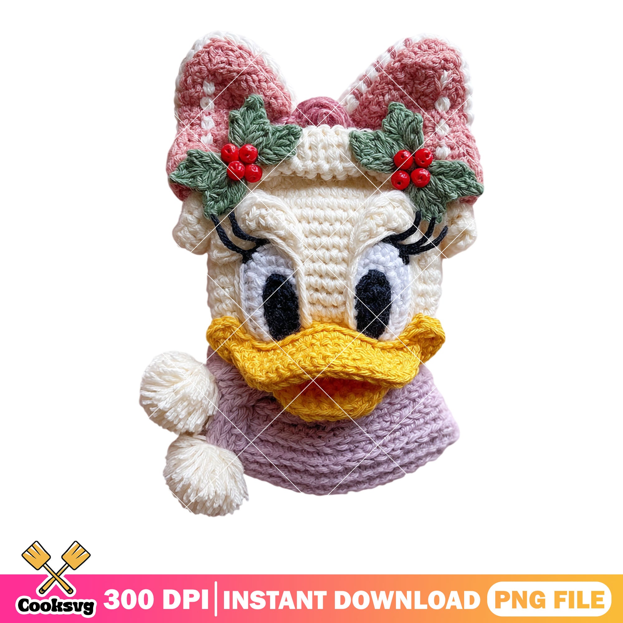 Crochet daisy disney png, disney christmas png, daisy duck png – Cooksvg