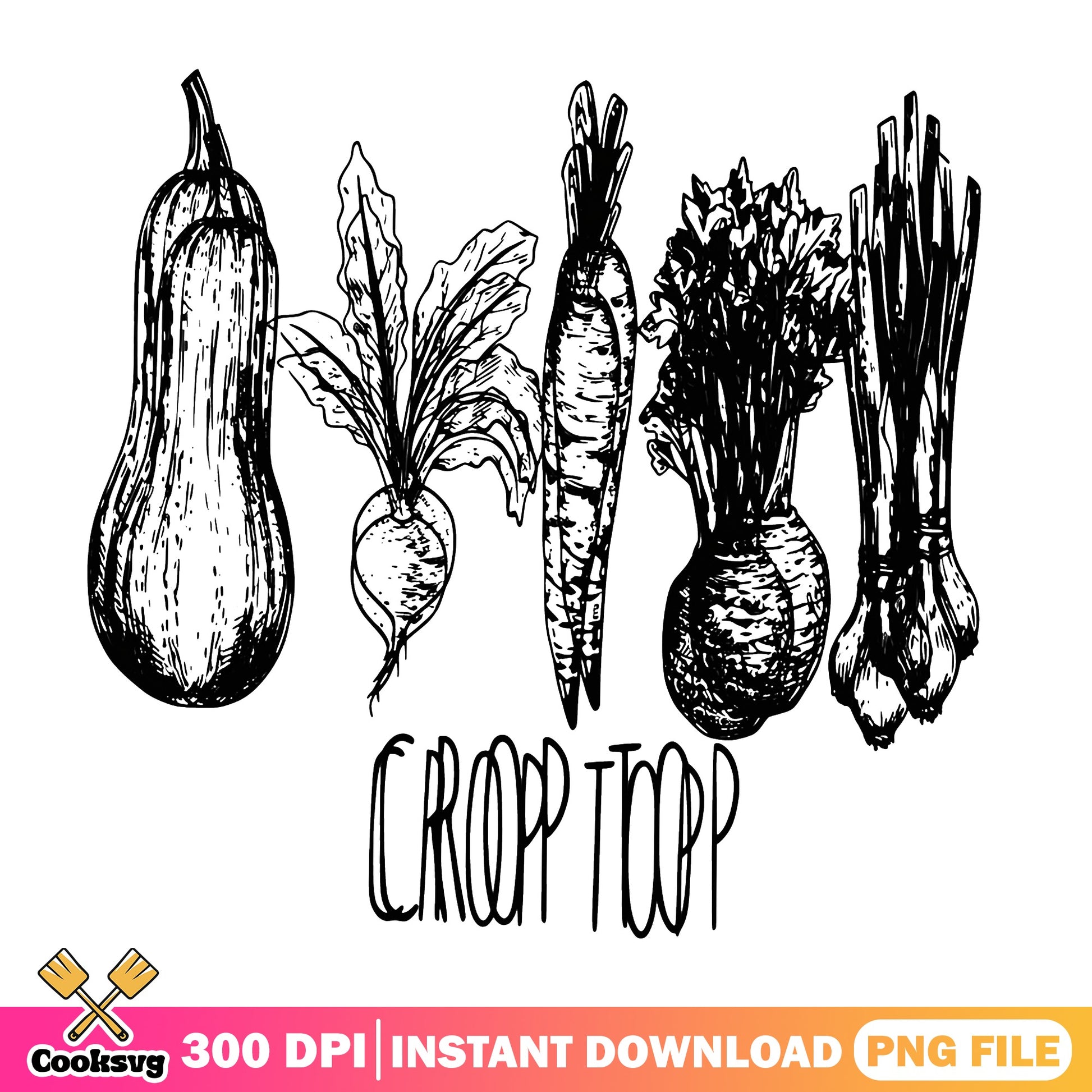 Crop Top Vegetable PNG, Funny Gardening PNG, Garden Lover PNG