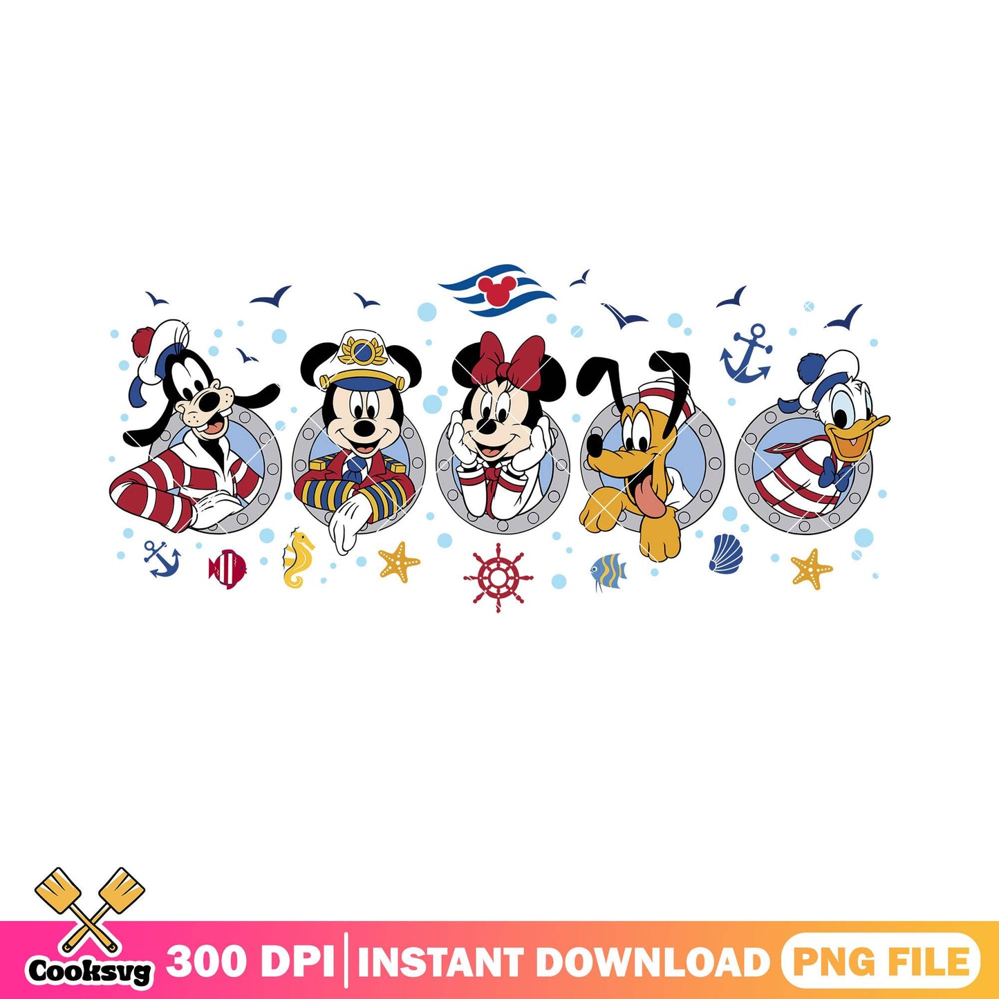 Cruise disney costume png, mickey and friends png, disney trip png