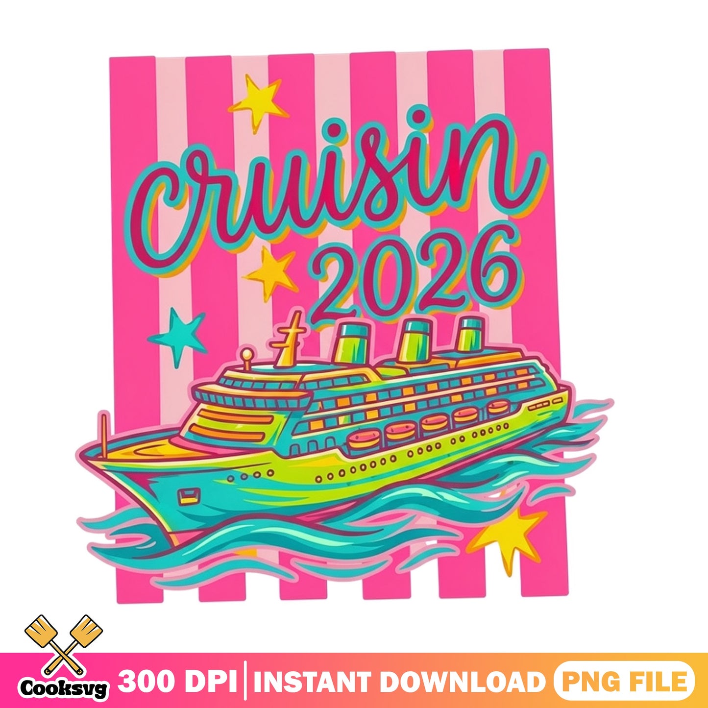 Cruisin 2026 PNG, Cruise Ship Png, Family Cruise Trip PNG