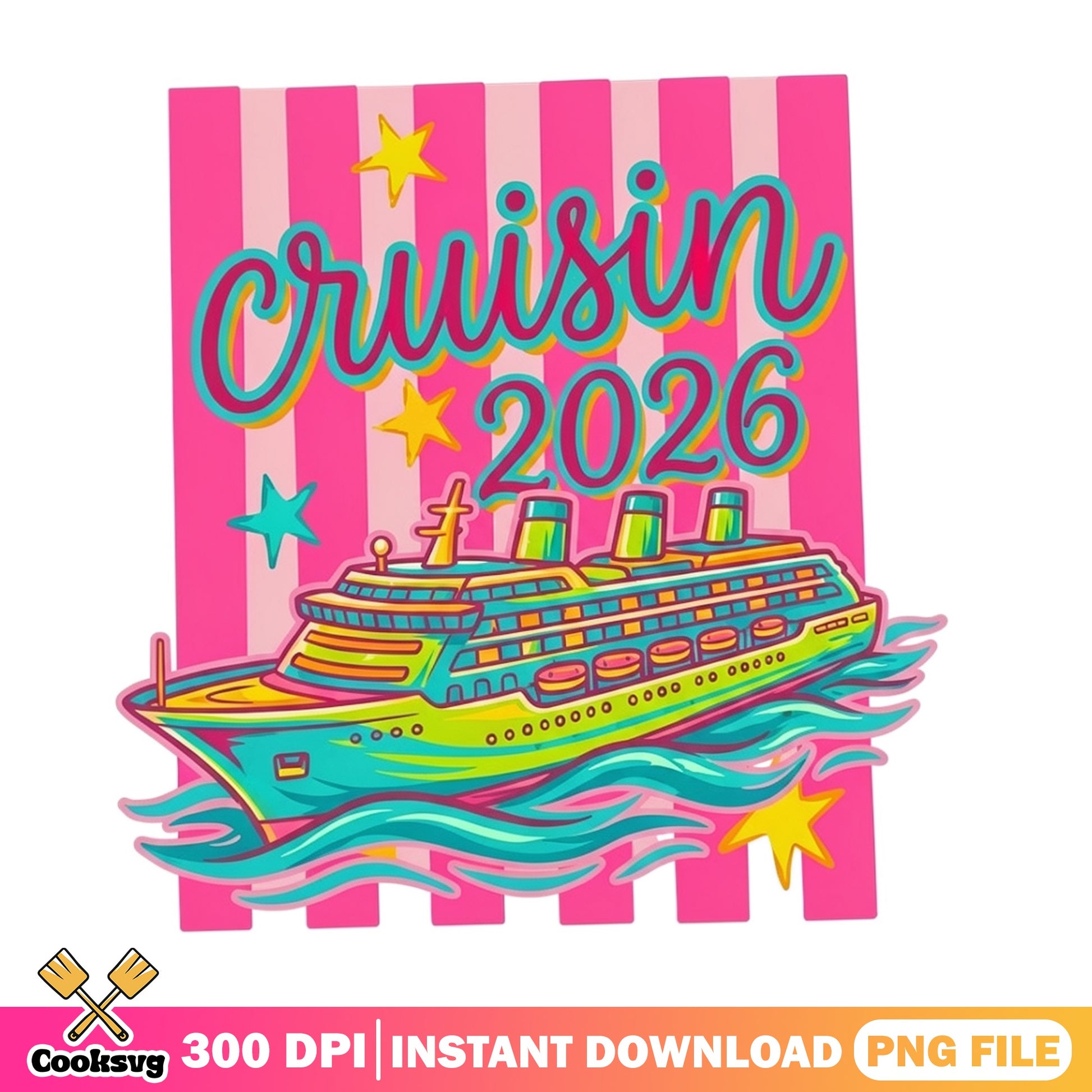 Cruisin 2026 PNG, Cruise Ship Png, Family Cruise Trip PNG