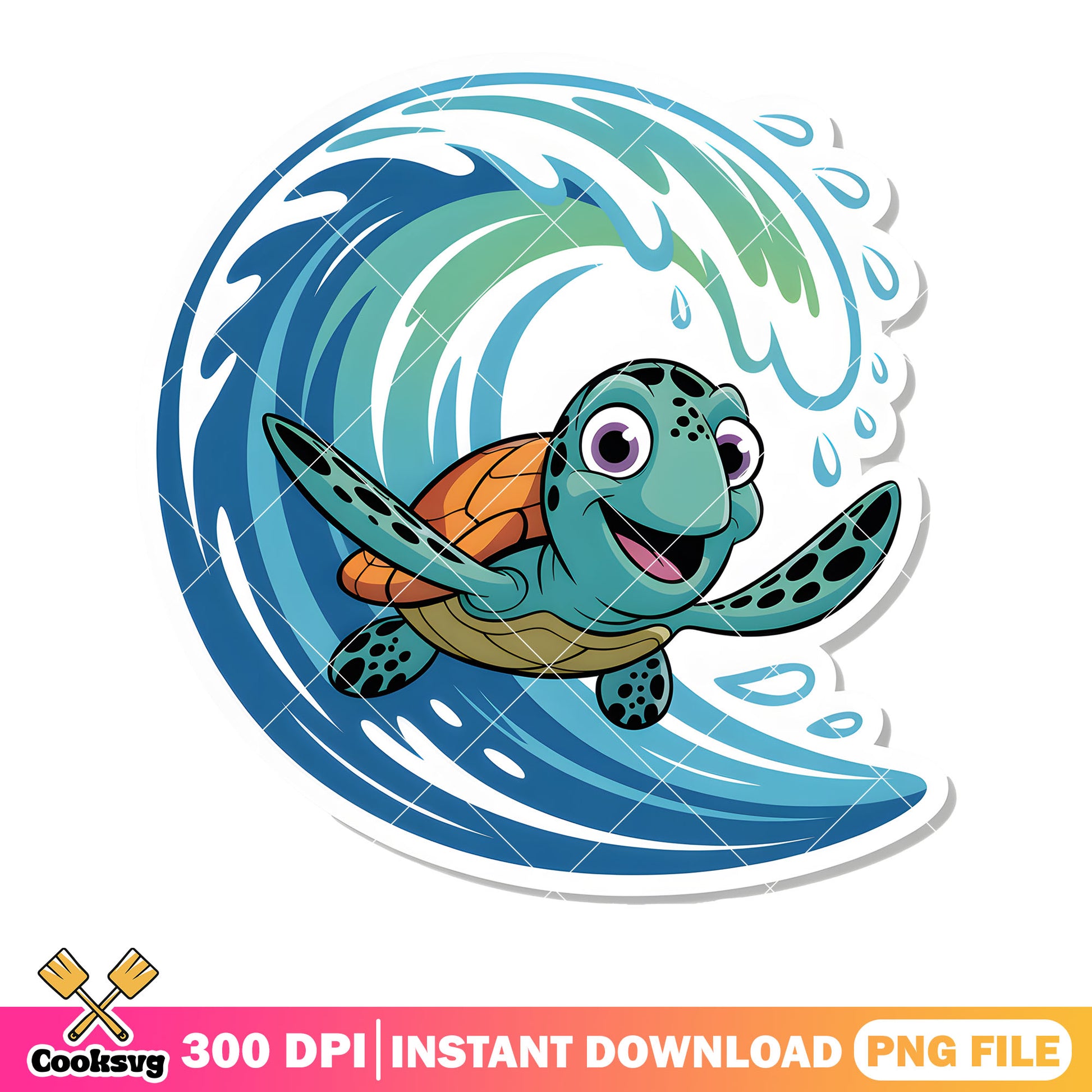 Crush beach vibes png, crush turtle​ png, finding nemo movie png
