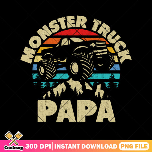 Custom monster truck papa png, funny dad png, best dad png