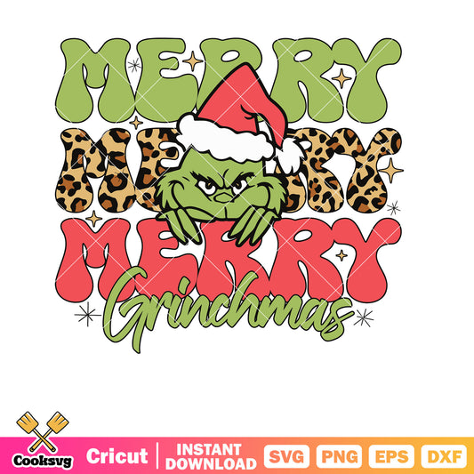 Cute Merry Grinchmas Santa Hat svg, merry grinchmas svg, christmas hat svg