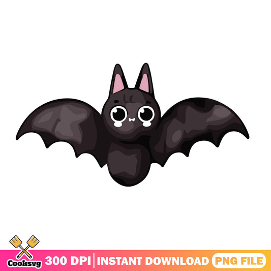 Cute Bat Halloween PNG, Kawaii Bat Clipart, Halloween PNG