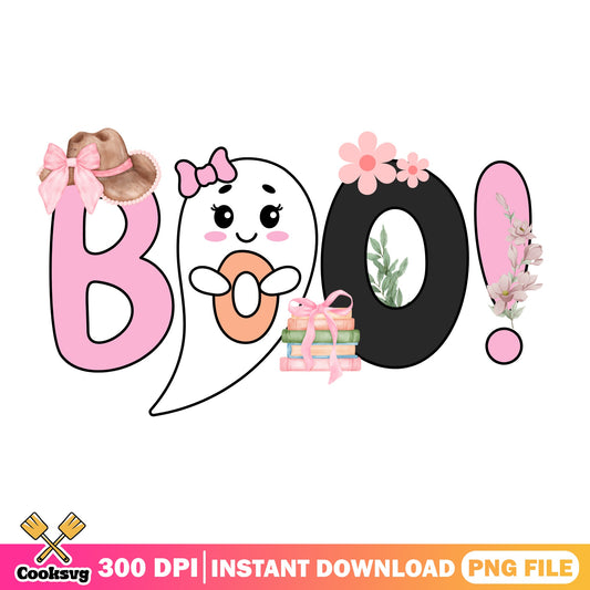 Cute Ghost Boo Halloween PNG, Pink Ghost PNG, Halloween PNG