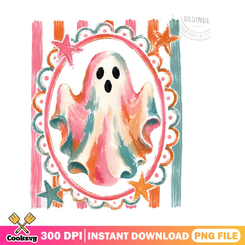 Cute Ghost Halloween PNG, Retro Ghost PNG, Spooky Season PNG