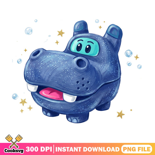 Cute Hippo Toy PNG, Kawaii Hippo Clipart PNG, Kids Cartoon PNG