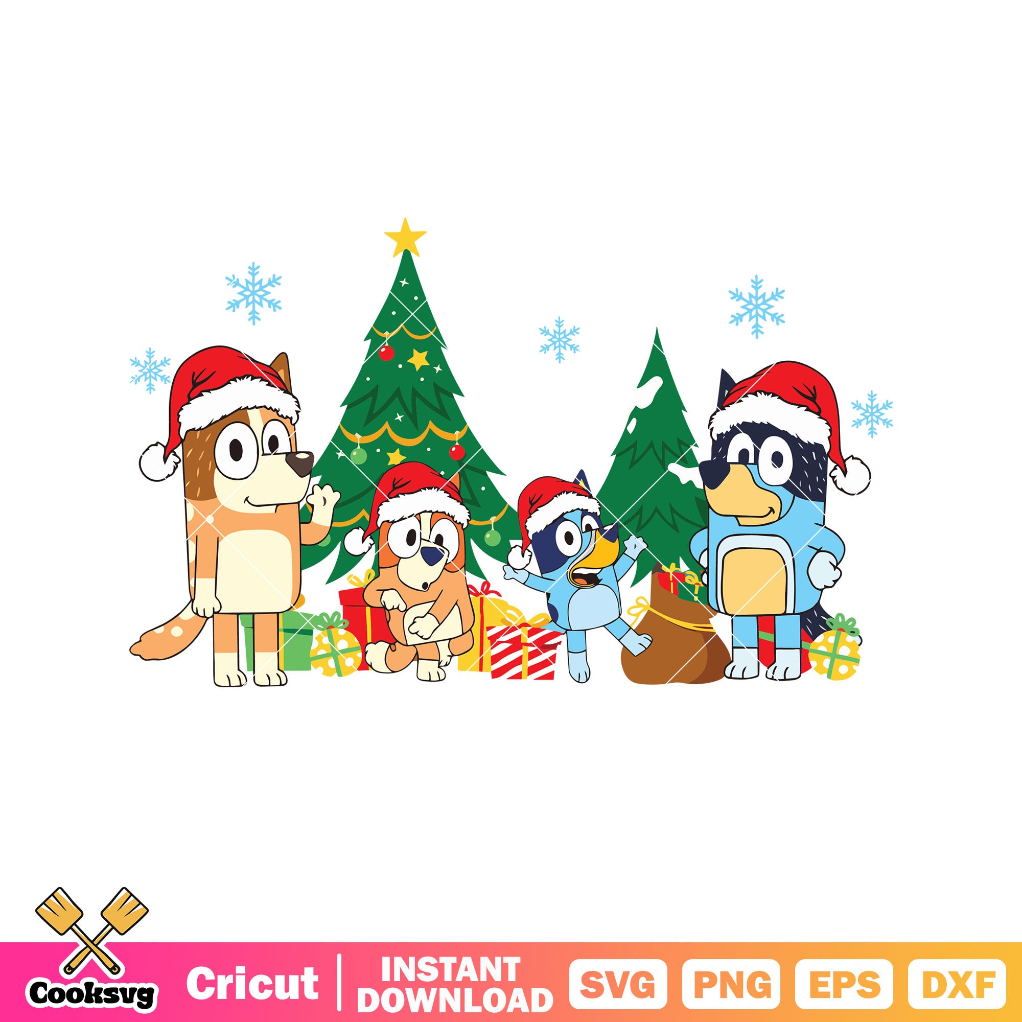 Bluey Santacraft Cute bluey merry christmas santa vibe svg, bluey family svg, christmas ...